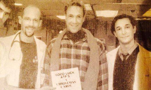 Actors Theatre, A Christmas Carol, 1997 maybe, Anthony Edwards, Hamilon Mitchell and Noah Wyle send greetings from the set of "ER." (Photo courtesy of Hamilton Mitchell)