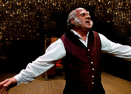 Jared Sakren portrays Scrooge in his company's production of "A Christmas Carol."