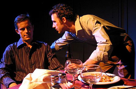 Stray Cat Theatre, "Fat Pig," November 2006. Dion Johnson and Michael Peck. (Photo, Stray Cat Theatre)