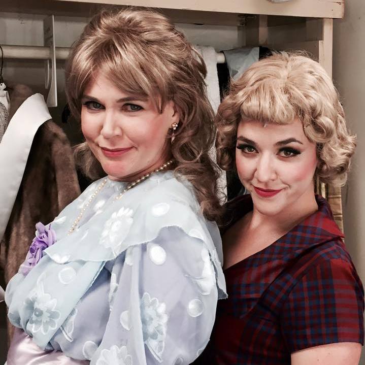 Backstage at 'Follies', Theater Works, 2015. Beth Anne Johnson and Brandi Bigley. Photo from Beth Anne's Facebook archive.