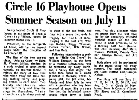 Circle 16 Playhouse June 1963