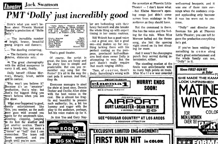 The Arizona Republic, Jan. 29, 1971. Review by Jack Swanson.