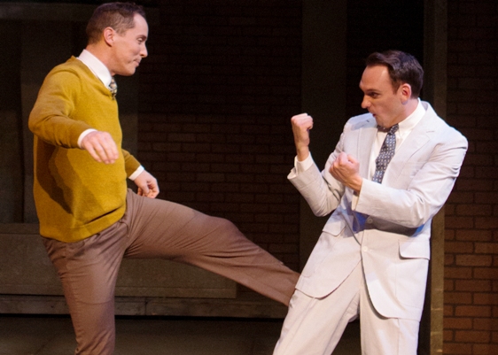 Ian Christensen, left, and Marshall Glass are in a fine bromance in Two Gentlemen of Verona. (Photo by Devon Adams)