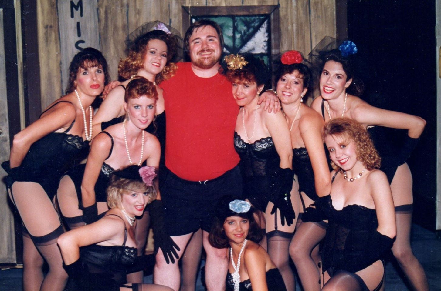 Guys and Dolls at Theater Works in 1990. Among those pictured, Robyn Allen, Wes Martin, Christine Lone, Tj Ronayne, Shawnna Pomeroy, Maryann Martin and Lauren Schieffer. (Photo credit unknown)