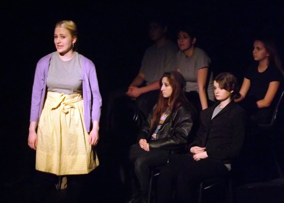 Spotlight Youth Theatre. The Laramie Project. Brooke Taylor Shobe, Carly Nicole Grossman and Elizabeth Rickel. (Photo by Bobby Sample)
