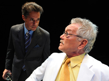 Richard Trujillo and an unidentified actor appear in Culture Clash's Water & Power, directed by Sam Woodhouse at San Diego Rep. (Photo courtesy of Richard Trujillo.)