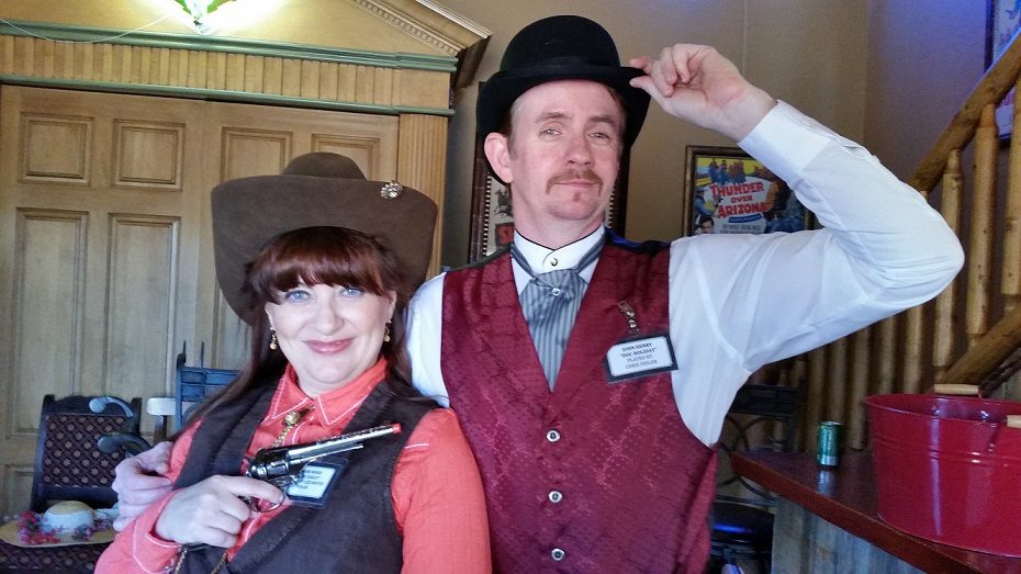 Fountain Hills Theatre. 2014. High Noon at Gunsight Pass. Lizz Reeves Fidler as Annie Oakley and Chris Fidler as John Henry 'Doc' Holliday. Photo credit unknown.